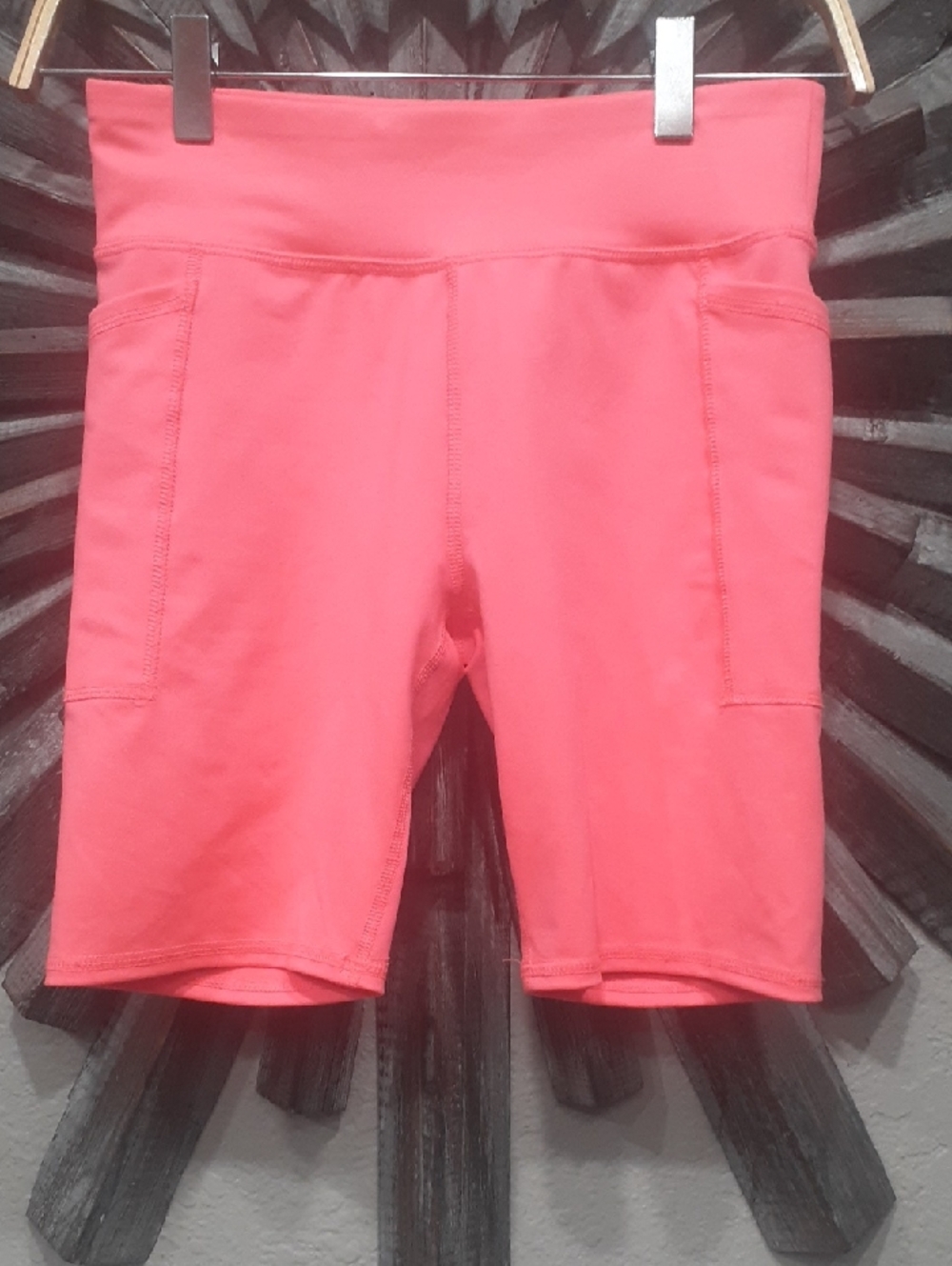 Athletic Works Coral Pink High-Waist Bike Shorts
